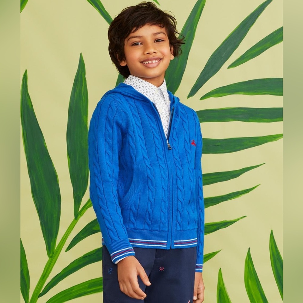 Boys’ Large Brooks Brothers Full Zip Sweater with Hood